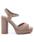 ფოტო #2 პროდუქტის Women's Heel Suede Sandals By Beige