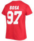 Фото #2 товара Футболка женская Fanatics 49Ers Ник Боса красная (бордовая) с номером V-образным вырезом