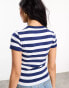 Фото #4 товара ASOS Weekend Collective baby tee with logo in navy and white stripe