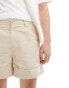 ASOS DESIGN short in linen look in stone Серый, W36 - фото #5