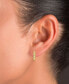 Cubic Zirconia Twist Small Hoop Earrings in 14k Gold-Plated Sterling Silver, 0.87"