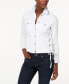 Фото #1 товара Vince Camuto Women's Lace up Button Front Denim Jacket White XXS