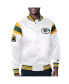 Men's White Green Bay Packers Satin Full-Snap Varsity Jacket