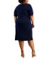 Plus Size Elbow-Sleeve Side-Drape Dress