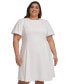 Plus Size Balloon-Sleeve Fit & Flare Dress