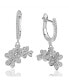 Suzy Levian Sterling Silver Cubic Zirconia Multi Flower Cluster Drop Earrings