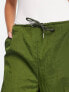 COLLUSION Unisex parachute cargo trousers with ruching in khaki
