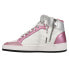 Фото #3 товара Vintage Havana Dream Glitter Perforated High Top Womens Pink, Silver, White Sne