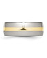 Stainless Steel with 14k Gold Inlay Polished 8mm Band Ring