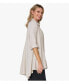 Фото #3 товара Women's Linen Long Sleeve Collared V-Neck True Form Shirt