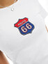 Фото #5 товара ASOS DESIGN route 66 embroidered baby tee in ivory