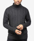 Фото #3 товара Men's Cable Knit Roll Neck Sweater