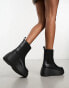 Monki platform ankle boot in black