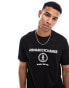 Armani Exchange double logo t-shirt in black