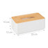Фото #18 товара Хранение вещей Relaxdays белая коробка для салфеток с бамбуковой крышкой