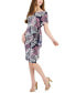 ფოტო #3 პროდუქტის Petite Side Knot Short-Sleeve Sheath Dress