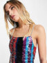 Фото #3 товара Amy Lynn multi striped sequin mini dress with feather trim