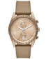 ფოტო #1 პროდუქტის Men's Warren Chronograph Beige Gold-Tone Nylon Watch 42mm