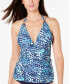 Фото #2 товара Calvin Klein 259614 Women's Printed Halter Tankini Top Swimwear Size 2X-Large