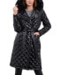 Фото #5 товара Women's Hooded Belted Quilted Coat