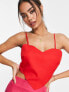 Фото #5 товара Never Fully Dressed heart cut-out maxi dress in red and pink