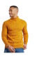Фото #1 товара Men's Mustard Yellow Relaxed Cable-Knit Pullover Sweater