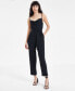 Фото #1 товара Women's Belted Cowl Neck Jumpsuit, Created for Macy's