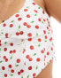 Фото #4 товара Bershka cherry print corset top in white