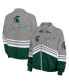 ფოტო #1 პროდუქტის Women's Gray Distressed Michigan State Spartans Vintage-Like Throwback Windbreaker Full-Zip Jacket