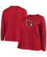 Women's Plus Size Cardinal Arizona Cardinals Primary Logo Long Sleeve T-shirt Бордовый, 1X - фото #1