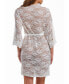 ფოტო #2 პროდუქტის Jasmine Plus Size Soft Sheer Lace Robe with Self Tie Satin Sash