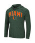 Men's Heathered Green Miami Hurricanes Big and Tall Wingman Raglan Hoodie T-shirt