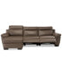 Фото #8 товара Julius II 3-Pc. Leather Chaise Sectional Sofa With 2 Power Recliners, Power Headrests And USB Power Outlet