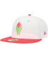 Men's White, Coral Atlanta Braves 150th Anniversary Strawberry Lolli 59FIFTY Fitted Hat