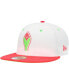 Men's White, Coral Atlanta Braves 150th Anniversary Strawberry Lolli 59FIFTY Fitted Hat
