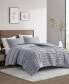 Фото #2 товара CLOSEOUT! Maddox 3 Piece Striated Cationic Dyed Oversized Duvet Cover Set with Pleats, King/California King