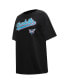 ფოტო #4 პროდუქტის Women's Black Charlotte Hornets Script Boyfriend T-shirt