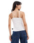 Vero Moda Petitie 2 pack cami top with lace detail in black and white