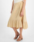 ფოტო #1 პროდუქტის Petite Cotton Textured High-Low Midi Skirt