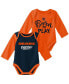 ფოტო #1 პროდუქტის Unisex Newborn Infant Orange and Navy Chicago Bears Little Player Long Sleeve 2-Pack Bodysuit Set