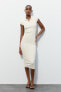 Ribbed dress with polo collar