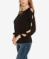 Фото #3 товара Black Label Women's Cutout-Sleeve Top