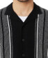 Men's Slim-Fit Stripe Milano Sweater-Knit Button-Down Camp Shirt