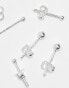 Фото #3 товара ASOS DESIGN sterling silver 3 pack ball stud earings