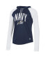 Women's Navy Navy Midshipmen Gameday Mesh Performance Raglan Hooded Long Sleeve T-shirt