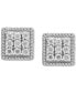 ფოტო #2 პროდუქტის Diamond Cluster Stud Earrings (1/10 ct. t.w.) in Sterling Silver