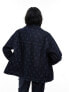 4th & Reckless denim logo laserprint jacket co-ord in dark blue