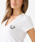 Women's Short Sleeve Horseshoe Slim V-neck T-shirt