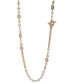 Фото #1 товара Anne Klein gold-Tone Crystal & Imitation Pearl 42" Strand Necklace