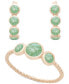 ფოტო #4 პროდუქტის Onyx Leverback Hoop Earrings in 14k Gold-Plated Sterling Silver (Also Dyed Green Jade)